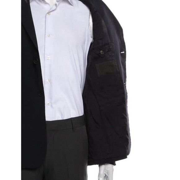 Prada Mens Authentic Solid Black Long Sleeve Blazer Jacket IT 46 US 36 Small - Picture 4 of 11